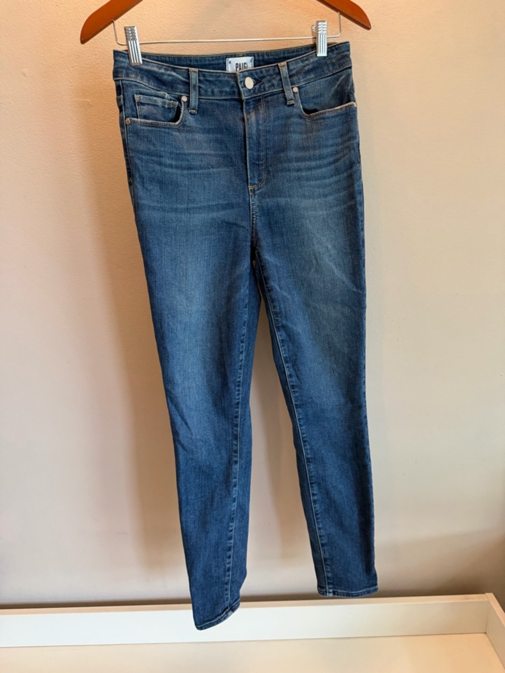 PAIGE Women's Mid-Rise Blue Skinny Jeans size 29